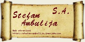 Stefan Ambulija vizit kartica